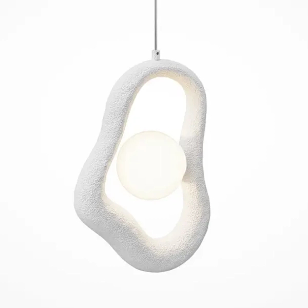 Geometryczna lampa wisząca Opus MOD380PL-01W do sypialni biała