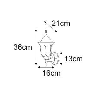 Ścienna LAMPA zewnętrzna K-5007A/N cz/zł Kaja elewacyjna OPRAWA klasyczna outdoor IP44 czarna złota