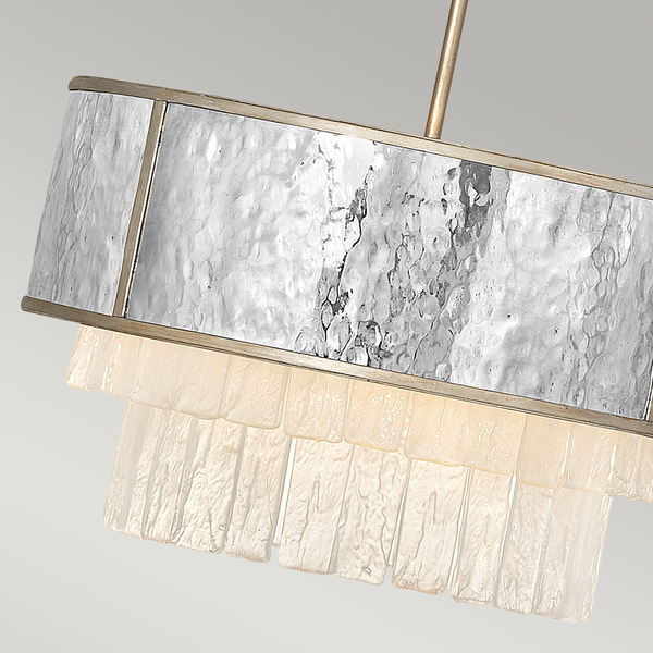 Lampa wisząca półplafon QN-REVERIE-4P-CPG crystal szara złota