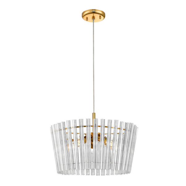 Wisząca lampa Bach P0547-05H-F9AC Zumaline szklana przezroczysty złoty