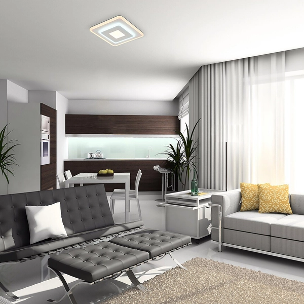 Biały plafon Taneli 6960 kwadratowa lampa LED 12W 3000K-6000K do biura