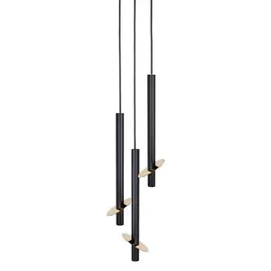 Lampa wisząca potrójna Sopel Ring 41229 nad wyspę czarna złota