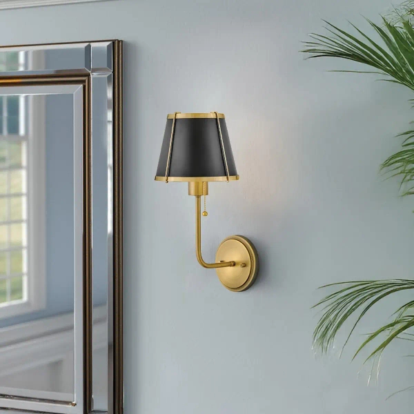 Lampa ścienna na korytarz Clarke HK-CLARKE1-BR-BK mosiądz czarny
