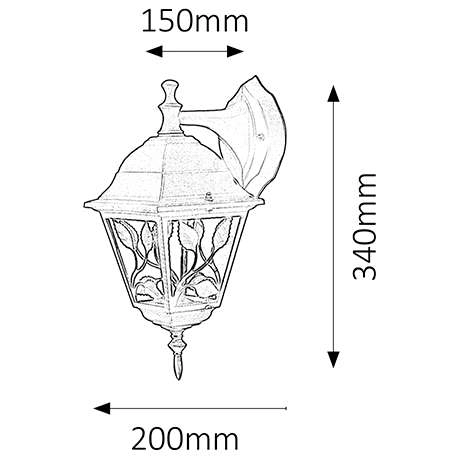 Elewacyjna LAMPA ścienna HAGA 8243 Rabalux metalowa OPRAWA vintage kinkiet do ogrodu outdoor IP44 czarna