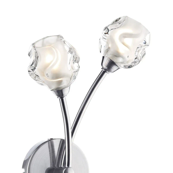 Kinkiet ścienny antyczy SEATTLE satynowy chrom metalowy szklany 2xG9 do holu SEA0946