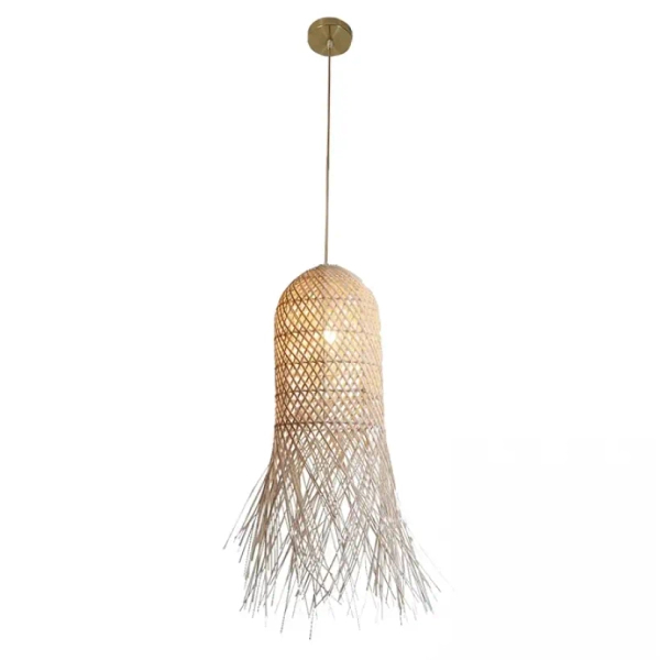 Lampa wisząca boho 23196 naturalny rattan do jadalni brązowy