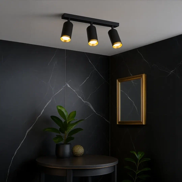 Potrójna natynkowa lampa Mica Spot ML2098 tubki do jadalni czarny