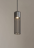 Okrągła lampa wisząca Fobia industrial tuba czarna srebrna