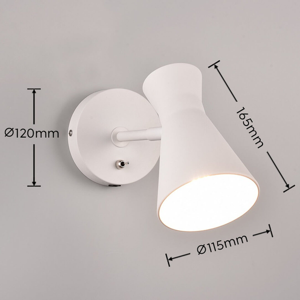 Ścienna lampa z regulacją Enzo R20781731 włącznik biały