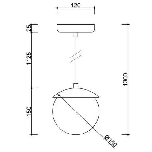 Zwisowa lampa do salonu Kuul KLF141P0 nad stół kula biała bordowa