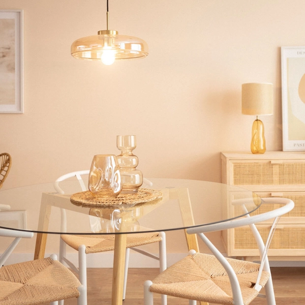 Wisząca lampa Artel ABR-SLWA-E27 Abruzzo do jadalni złoty bursztynowy