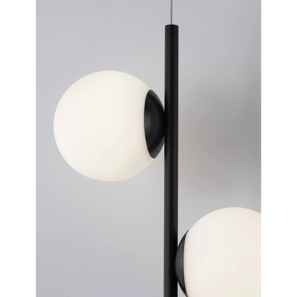 Szklana lampa wisząca Abala LE43308 LED 16W 3000K kulista biała czarna