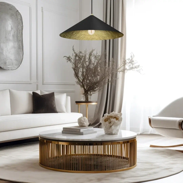 Lampa zwisająca nad stół FUJI MLP0646 do jadalni trójkątna czarna