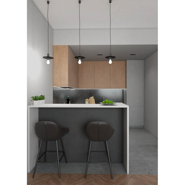 Industrialna LAMPA wisząca IKEDA 7982 Shilo loftowa OPRAWA metalowy ZWIS dysk czarny