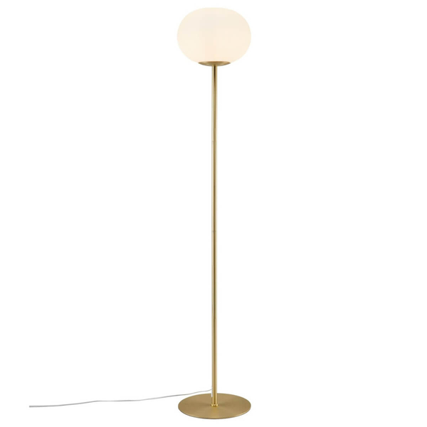 Podłogowa lampa Alton 2010514001 szklana kula do salonu mosiądz