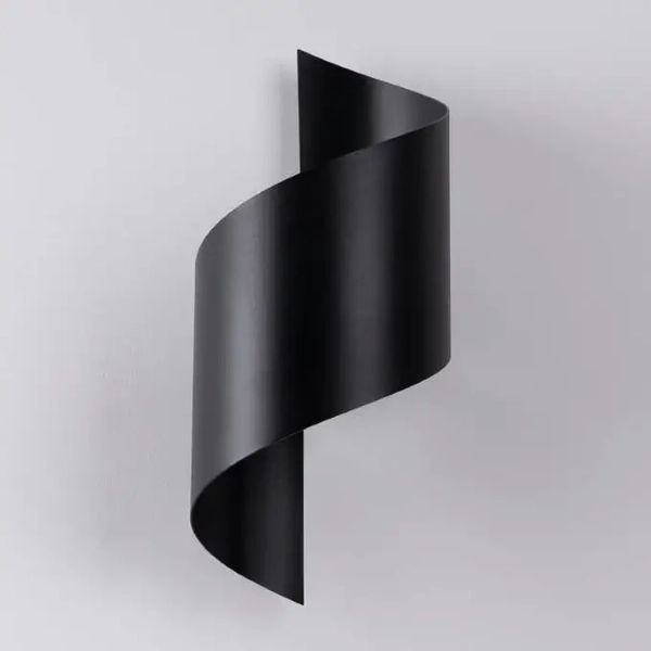 Ścienny kinkiet Talassa SL.1309 Sollux fala wstążka do sypialni czarny