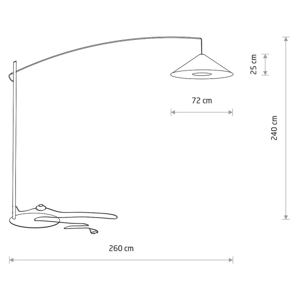 Podłogowa lampa POISE 11686 tkaninowa stożek beżowa