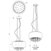 Pałacowa LAMPA wisząca KALLA 15809H Globo szklana OPRAWA zwis glamour kryształki przezroczyste przydymione chromowane