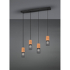 Loftowa lampa wisząca Tosh 304300432 metalowa czarna brązowa