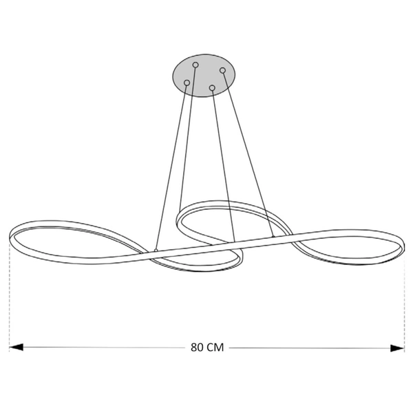 Salonowa lampa wisząca 839 Domeno LED 60W 3000K-6000K mleczna biała