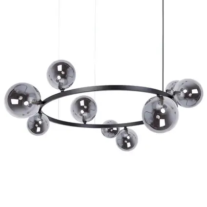 Pierścieniowa lampa wisząca Bolero 41326 szklana czarna grafitowa