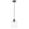 Wisząca lampa do salonu Toledo 95472 czarna przezroczysta