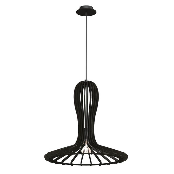 Skandynawska lampa wisząca Rina 5021 do salonu nad stół drewno czarna