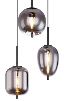 Lampa wisząca Blacky 15345-3 nad stół czarna przydymiona