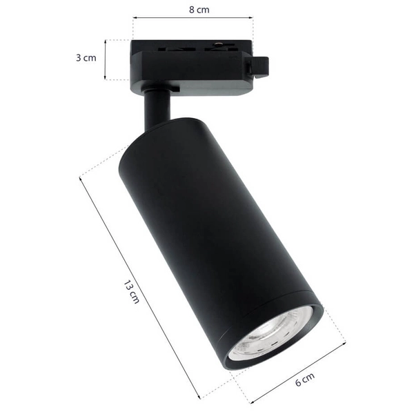 Reflektor do szynoprzewodu Mica ML5712 Milagro regulowany metalowy czarny