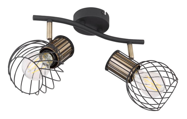 Lampa sufitowa Argusto 54013-2 industrial spoty czarne złote
