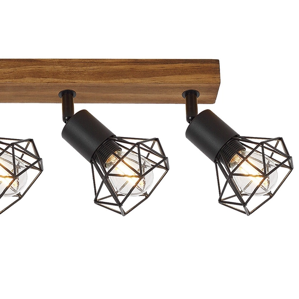 Loftowe reflektorki czarne Zeus 3140 druciana lampa sufitowa belka