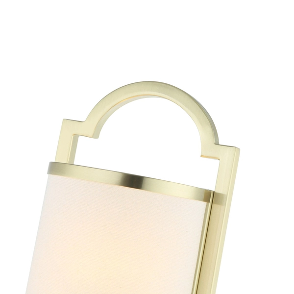 Ścienna LAMPA kinkiet Libero Parette Old Gold Orlicki Design półokrągła OPRAWA abażurowa klasyczna biała złota