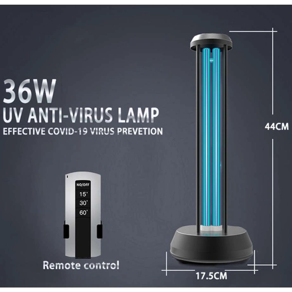 Antybakteryjna LAMPA stojąca MDECO AR-UV-DL-01 metalowa OPRAWA bakteriobójcza do dezynfekcji