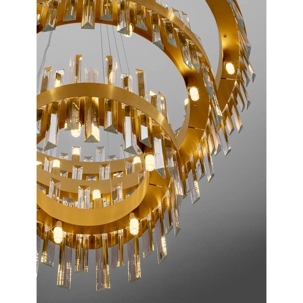 Potrójna lampa wisząca CHOLULA LE44723 pierścienie złota przezroczysta