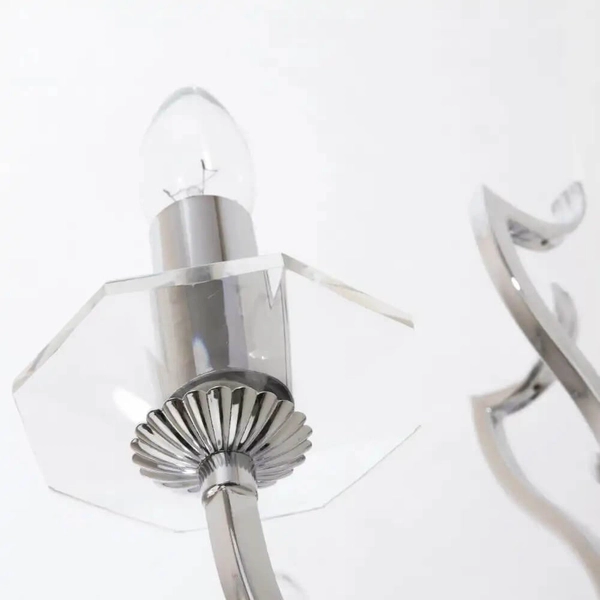 Pałacowy kinkiet Riga W02779CH Cosmolight metal kryształ srebrny