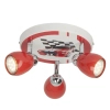 Potrójna lampa sufitowa Racing G56134/71 auto do pokoju dziecięcego czerwona