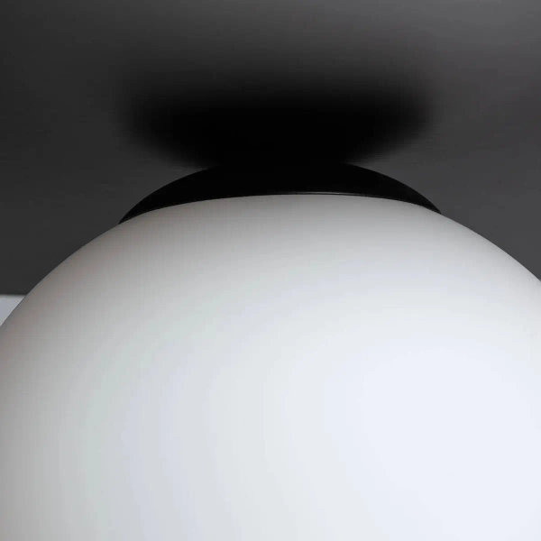 Kulista lampa wisząca Rotonde ABR-LWO-RTO-E14 talerz szklany czarny biały