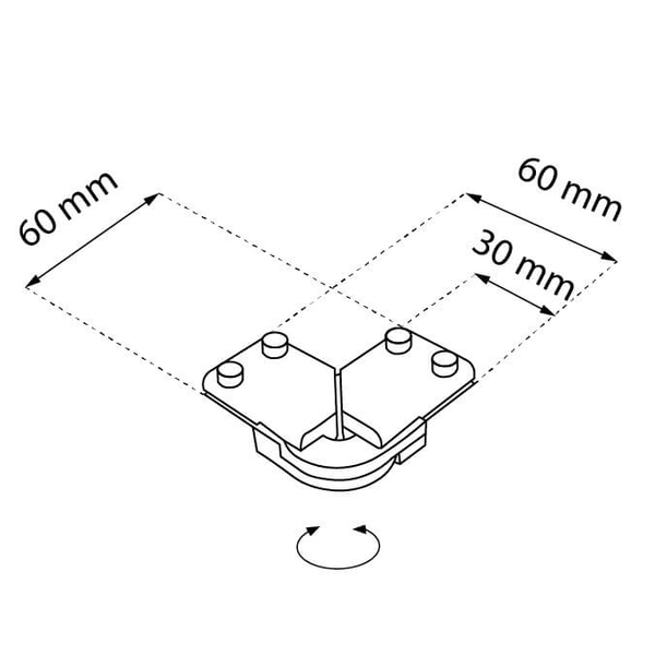 Łącznik L do szynoprzewodu Komatsu 6043 Shilo metalowy czarny