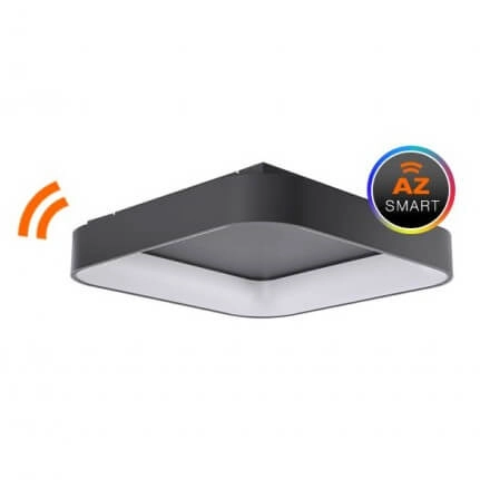 Szara lampa nasufitowa Solvent LED 32W do sypialni smart