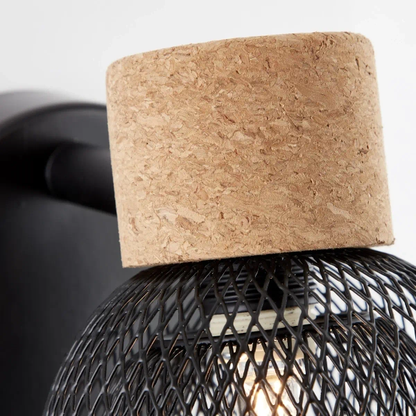 Ścienny kinkiet loftowy Flaka 82610/06 drewniana czarna