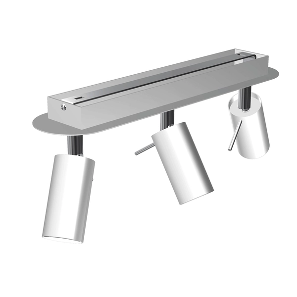 Kierunkowa lampa sufitowa Preston reflektorki białe chrom