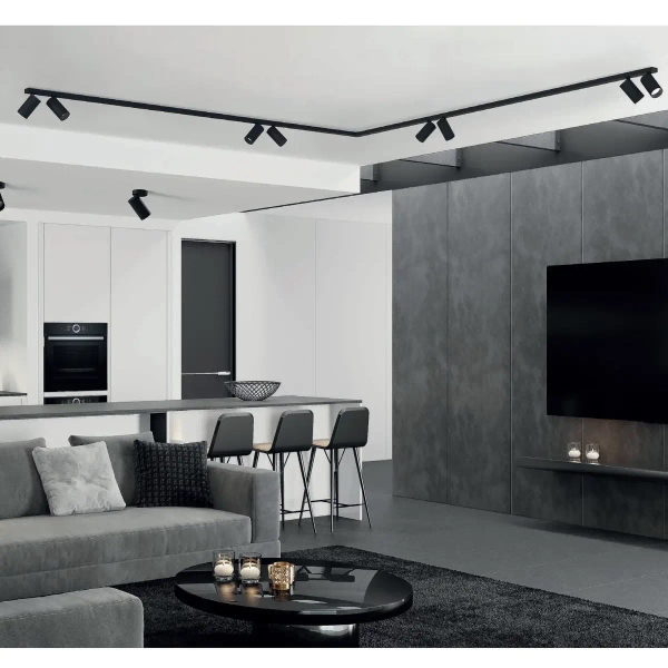 Reflektorowa lampa sufitowa Mono 7723 nowoczesna nad łóżko czarna