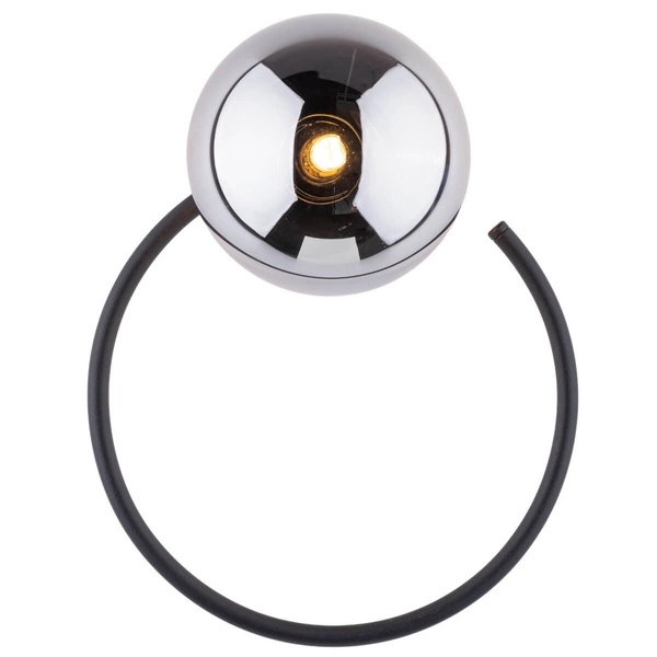 Kinkiet ścienny do sypialni Anabelle 5256 bańka pierścień grafitowy czarny