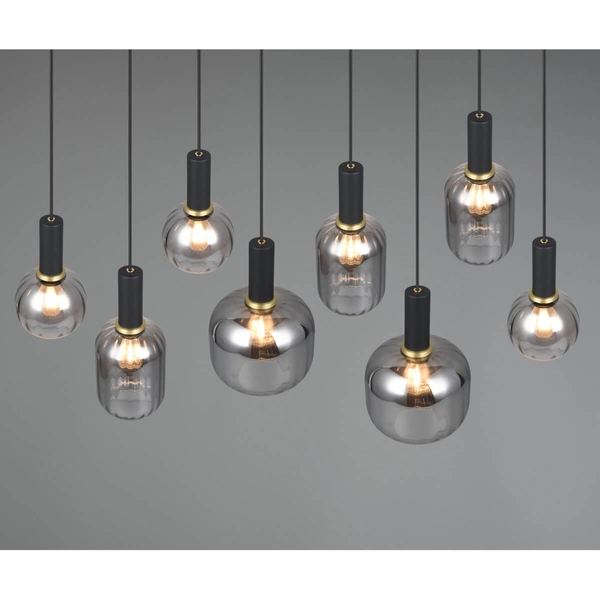 Przydymiona lampa wisząca DIVA 319800832 Trio bubbles czarny przydymiony