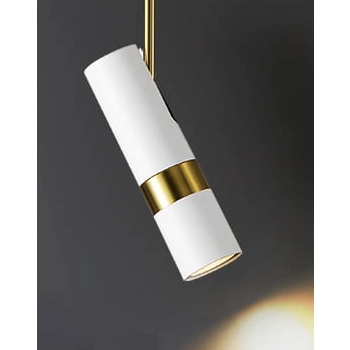 Wisząca lampa regulowana CGLOOK1PWH tuba biała mosiądz