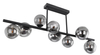 Sufitowa lampa molekułowa Riha 56133-9D szklane klosze czarne przydymione