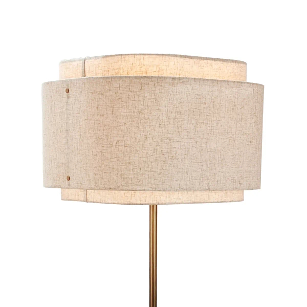 Podłogowa lampa do salonu Takai 2520054018 tkanina beżowy biały