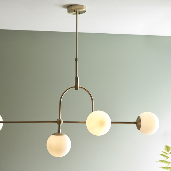 Lampa wisząca L&-191893 Light& art deco kule szklane mosiądz biały
