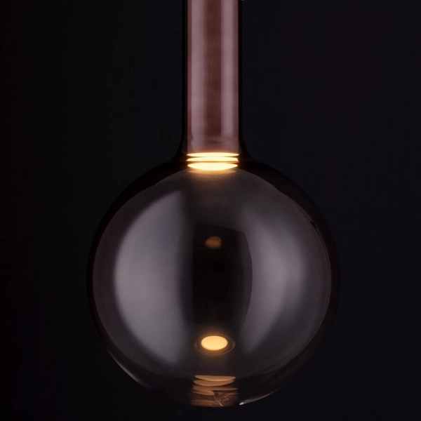 Wisząca lampka do salonu JAVIER LE44485 LED 6W 3000K bańka biała brązowa