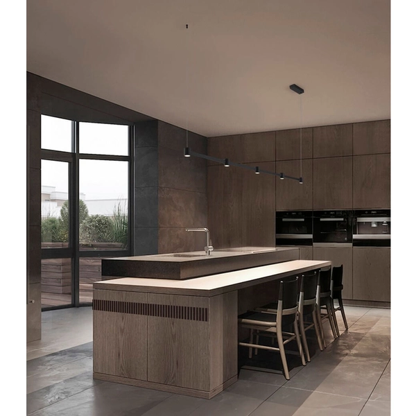 Zwisająca lampa z reflektorkami PISCO LE44356 LED 30W 3000K czarna